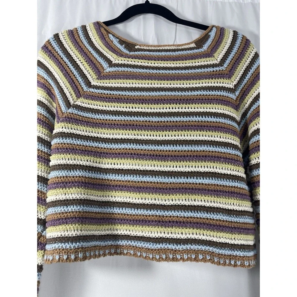 Altar'd State Crochet Multicolor Layla Crop Top XL Boho  Cottagecore Festival